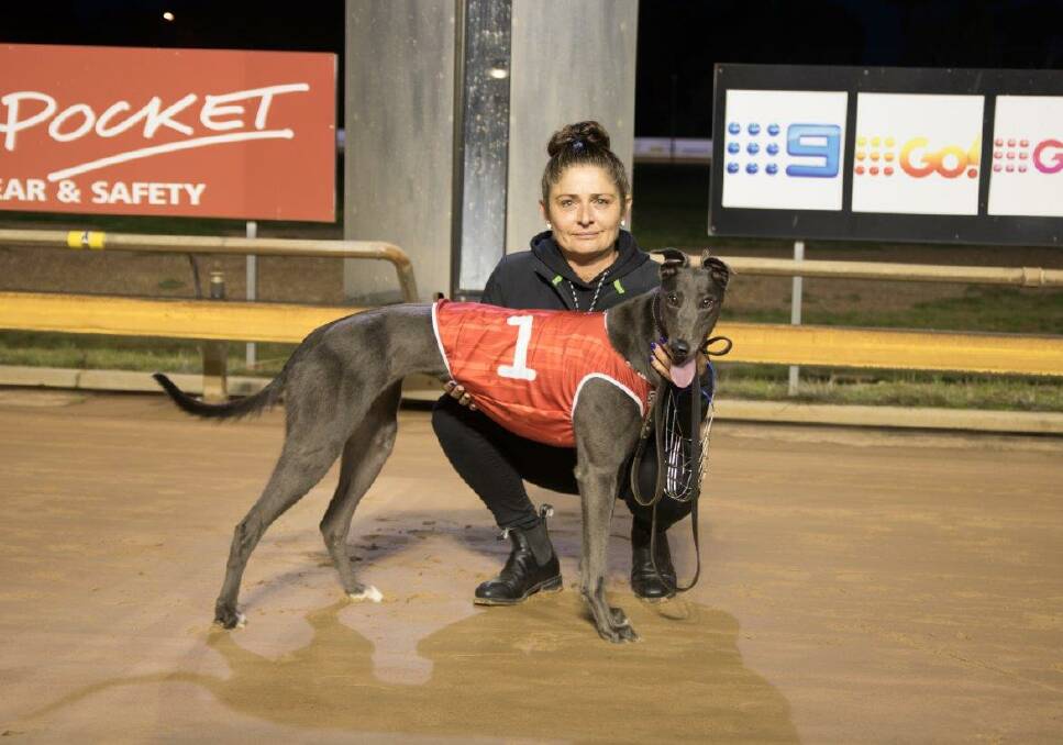 Golden Square greyhound trainer Dallas Massina with a key member of her team Lalina. Picture: AMBER MANNING PHOTOGRAPHY