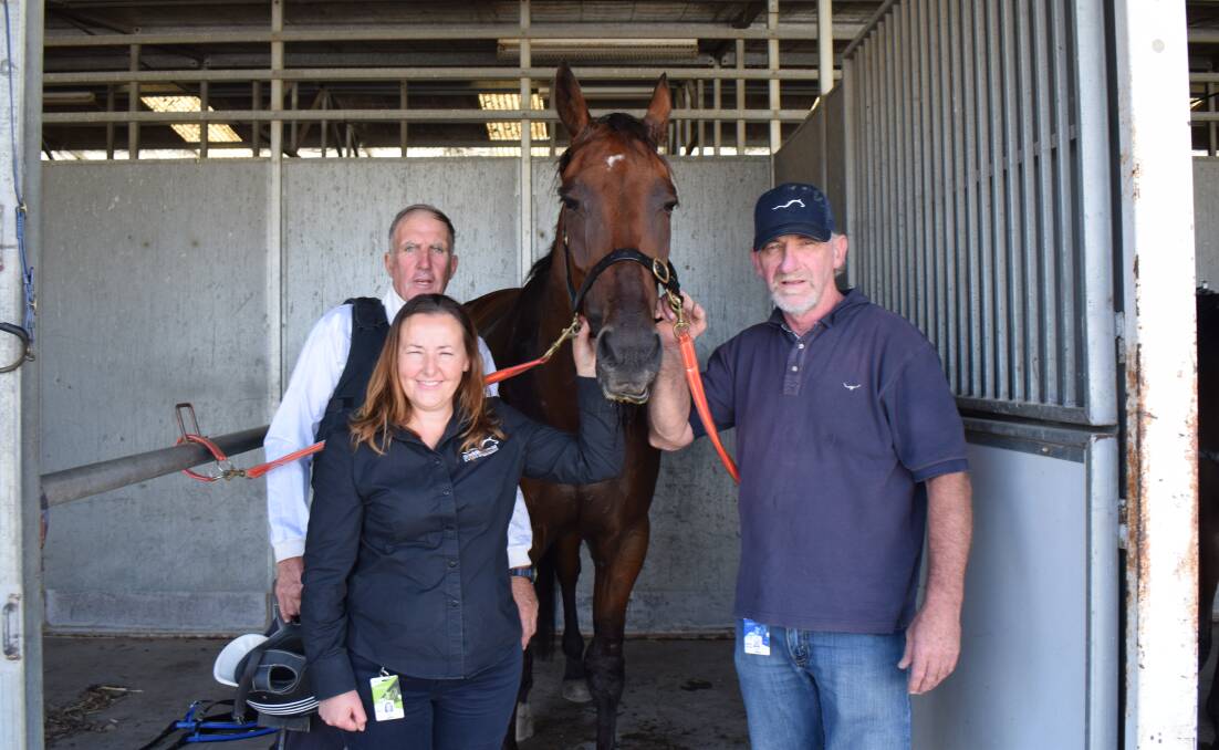 Trainer Col and Ann Latter with reinsman Mark Hayes and I Am Marquez following a win at Lord's Raceway early last year Picture: KIERAN ILES