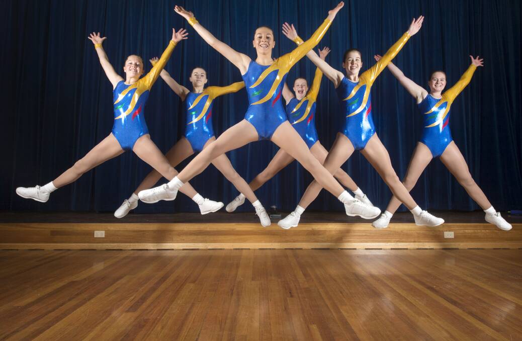 The BSE College Red team which has qualified for the National School Aerobics Championships on te Gold Coast in August. Picture: DARREN HOWE
