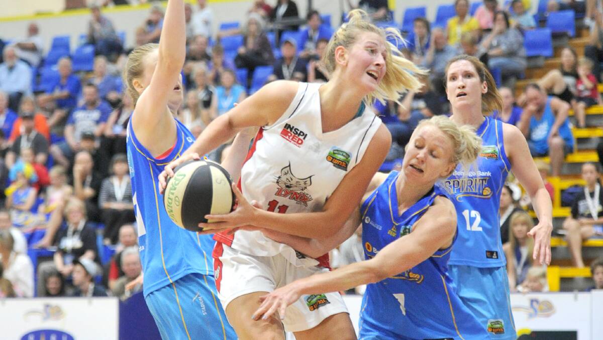 PRESSURE: Relentless defence will be a feature of the Spirit's game against the Melbourne Boomers on Saturday night at Bendigo Stadium. 