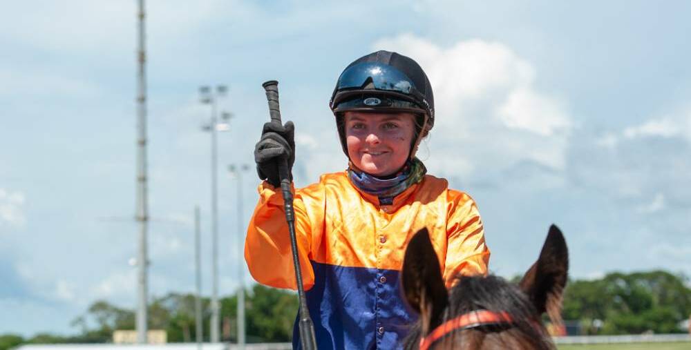 Jess Philpot returns to scale after riding Delta D'or to victory in Darwin on Saturday. Picture: THOROUGHBRED RACING NORTHERN TERRITORY