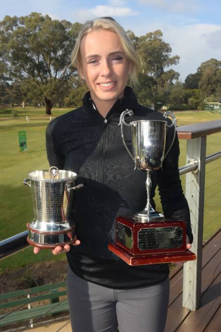 Kristi Bilkey is the Bendigo Golf Club champion for a second time. Picture: KIERAN ILES