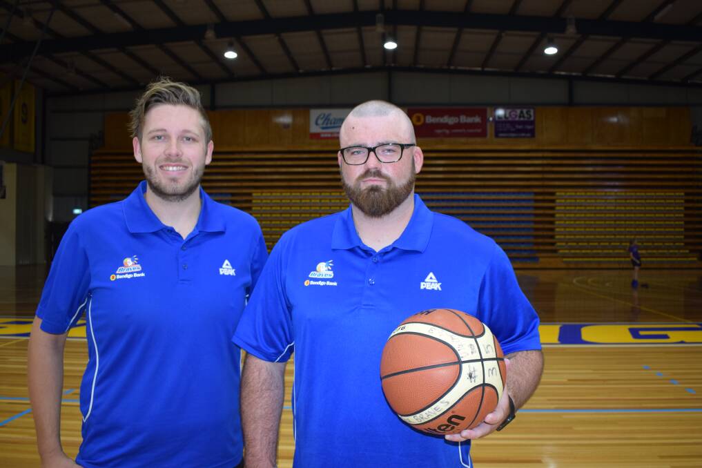 Tom Thorn and Cameron Wilkosz will coach the Braves Big V youth league teams this season. Picture: KIERAN ILES