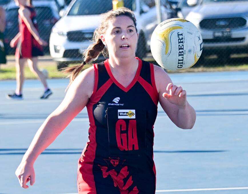 Alyssa Cole capped a big performance by winning the best on court medal in White Hills' nine-goal victory over previously undefeated Elmore on Saturday. File picture: BRENDAN McCARTHY