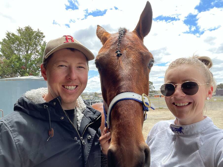 BRIGHT FUTURE: Alex Ashwood and Tayla French with Breeders Crown hopeful and the stable's undoubted star Parisian Artiste.
