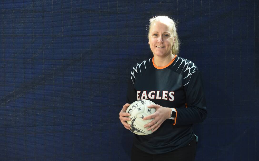 Christie Griffiths is embracing her multiple roles on grand final day for Maiden Gully YCW. She will coach the Eagles' A-grade, B-grade and 17-and-under teams on Saturday and will also line up in the midcourt in A-grade. Picture: Kieran Iles