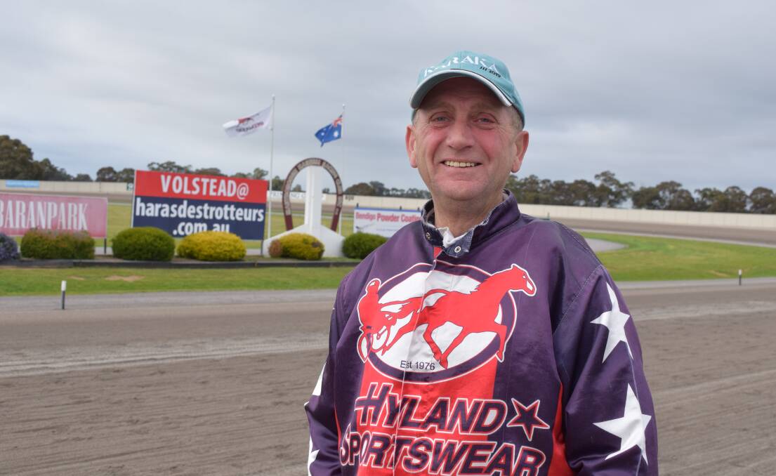 BACK TO WHAT HE LOVES: Freelance driver Neil McCallum at the Maryborough Harness Racing Club trials last weekend. Picture: KIERAN ILES