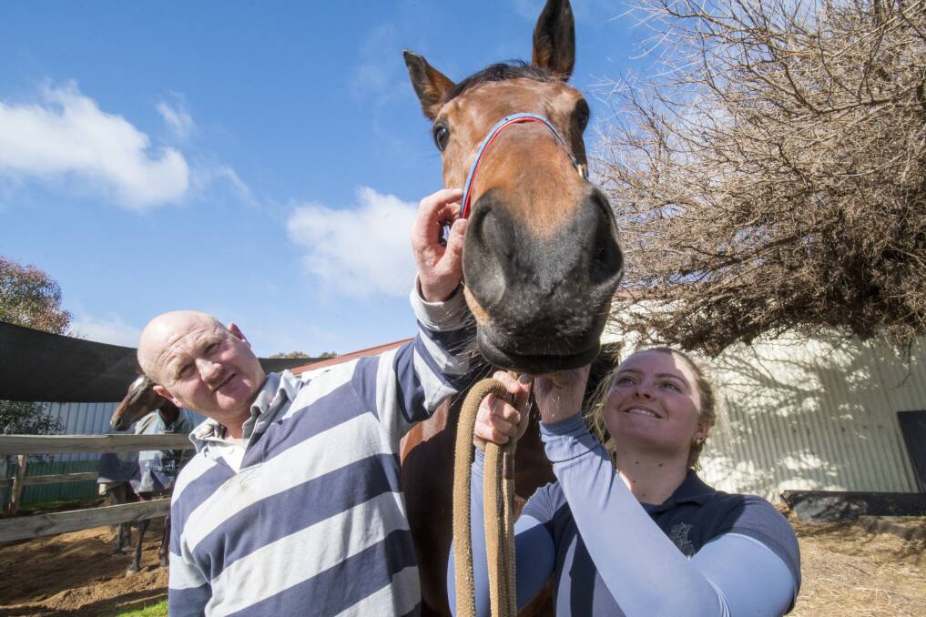 Trainer Mick Sell and Jessie Philpot. Picture: DARREN HOWE