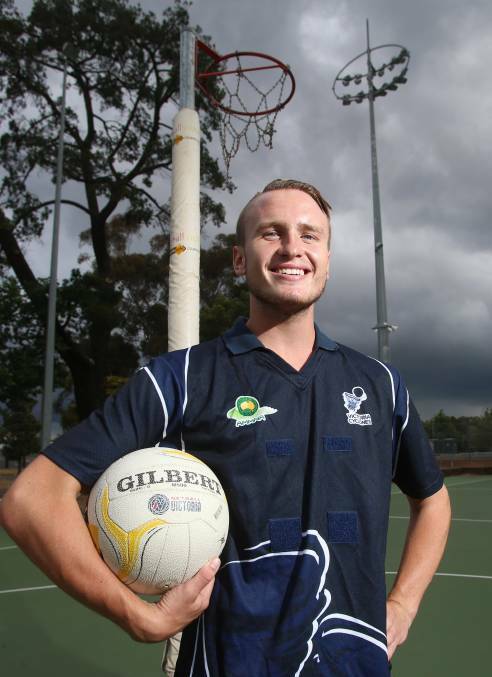 Jayden Cowling will step up to the Victorian open men's team to play at next month's Australian Men's and Mixed Netball Association Championships in Adelaide. Picture: GLENN DANIELS