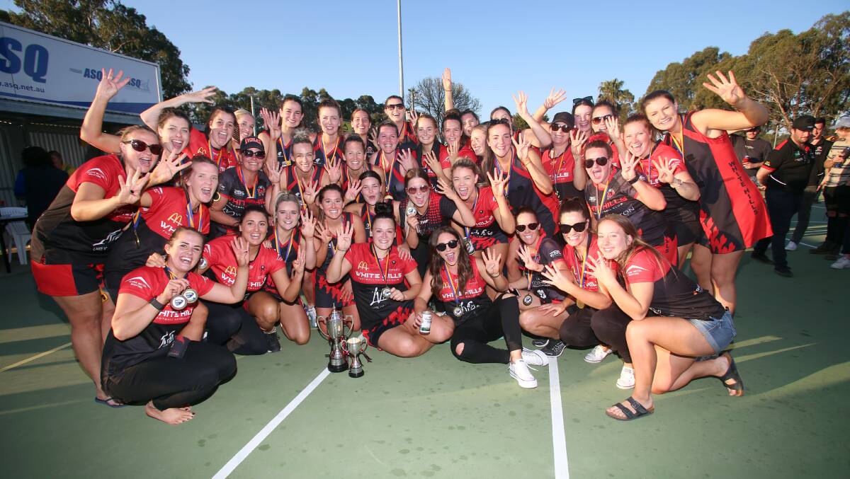 Rindy Sawyer says she is privileged to have been a part of so much team success at White Hills, including in 2019, when the Demons won all four senior HDFNL netball premierships. Picture by Darren Howe