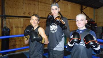 SHAPING UP: Hit Factory boxers Harry Jackman, Sebastian Collins and Sam Kay are set to do Bendigo proud at the Australian Under-19 Boxing Championships in Melbourne this week. Picture: KIERAN ILES