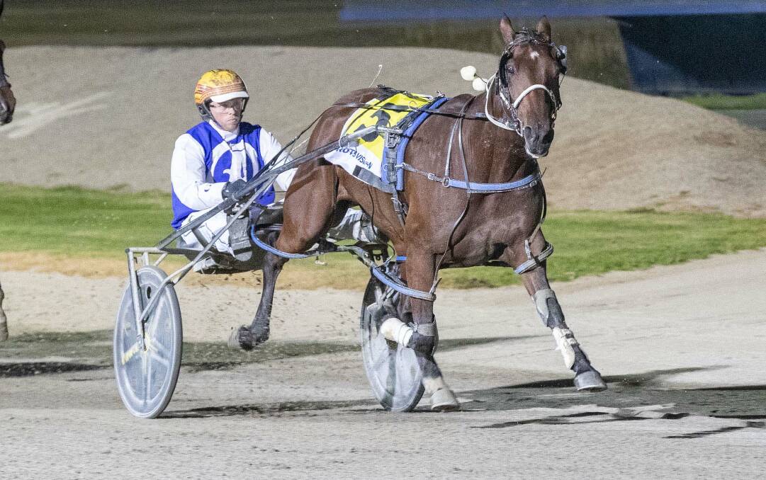DOUBLE UP: Jack Laugher clinches a double for himself and the Julie Douglas stable with his win aboard Shortys Mate at Melton on Saturday night. Picture: STUART McCORMICK