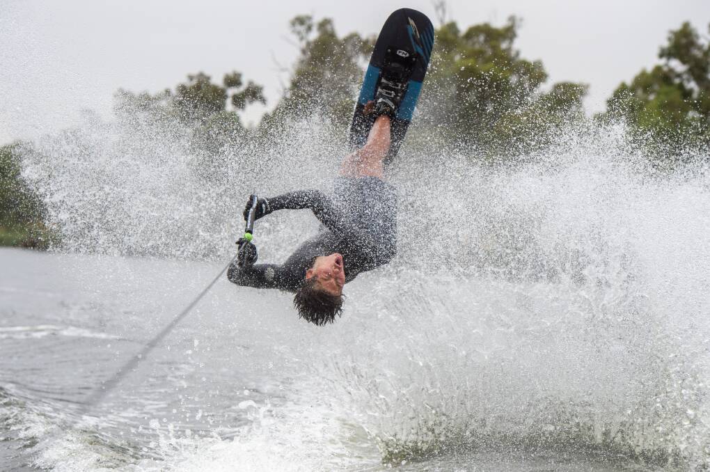 Bailey Christie in action at last year's Australian Masters Water Ski Championships at Bridgewater. Picture: DARREN HOWE