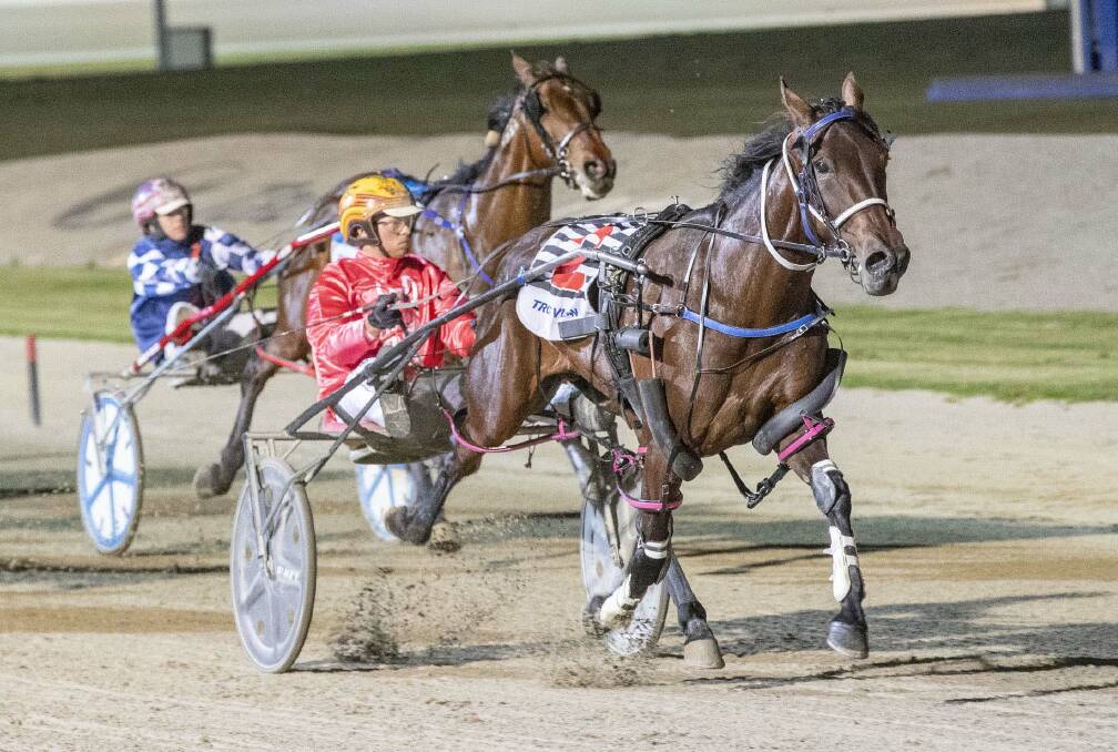 Jack Laugher steers Whata Journey to her first win at Tabcorp Park Melton on Friday, November 18. Picture: STUART McCORMICK