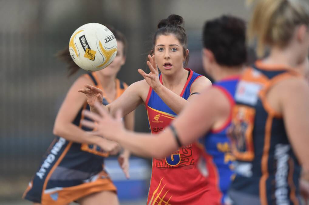 Elise Chambers in action for Marong against Maiden Gully YCW. The Panthers meet Bears Lagoon-Serpentine this weekend in a big game for both teams. Picture: GLENN DANIELS