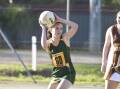 Tanzin Myers launches Colbinabbin into attack against Huntly on Saturday. Picture: NONI HYETT