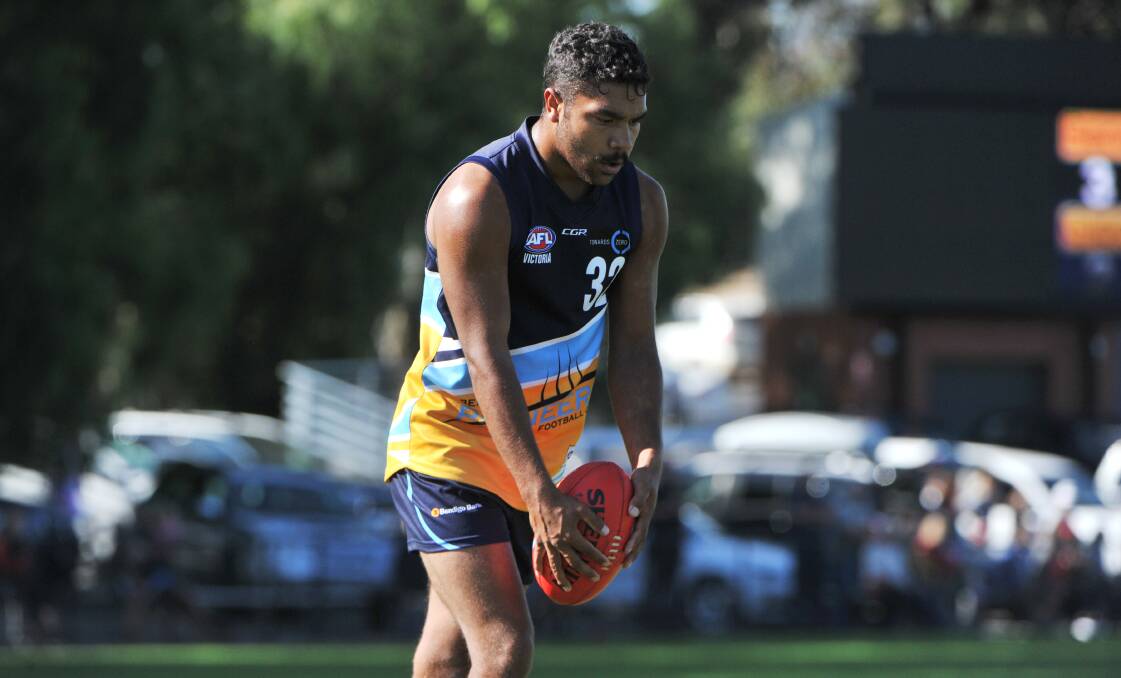 Kayle Kirby, pictured playing for the Bendigo Pioneers, booted five goals for Richmond's VFL team against Sandringham.