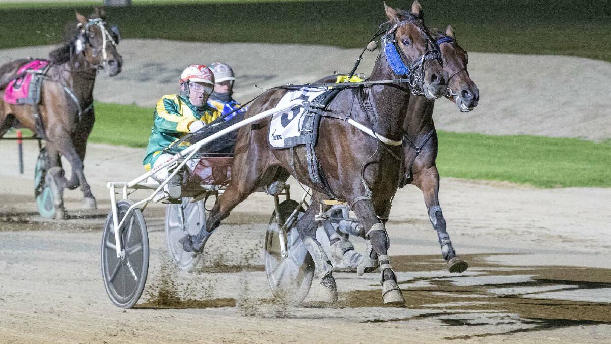 HOPE: Nephew Of Sonoko, pictured winning at Melton last year, will run in Friday night's $25,000 Bendigo Trotters Cup. Picture: STUART McCORMICK