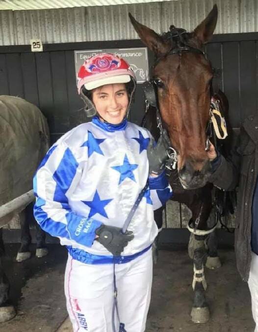 WINNING SMILE: Abby Sanderson notched career win number one with a cool and patient drive aboard the Laura Crossland-trained Cool Rocking Daddy at Maryborough last Monday.
