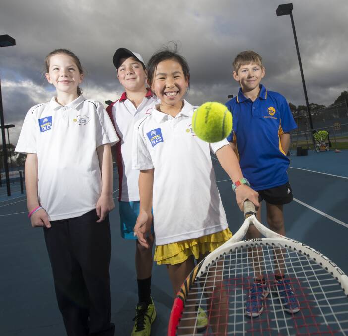 PROUD: Willow Barnett, Isabella Crosman, Toby Howlett and Mitchell Collins will represent Loddon Campaspe at the Frank Sedgman Cup event in Bendigo this Saturday and Sunday. Picture: DARREN HOWE