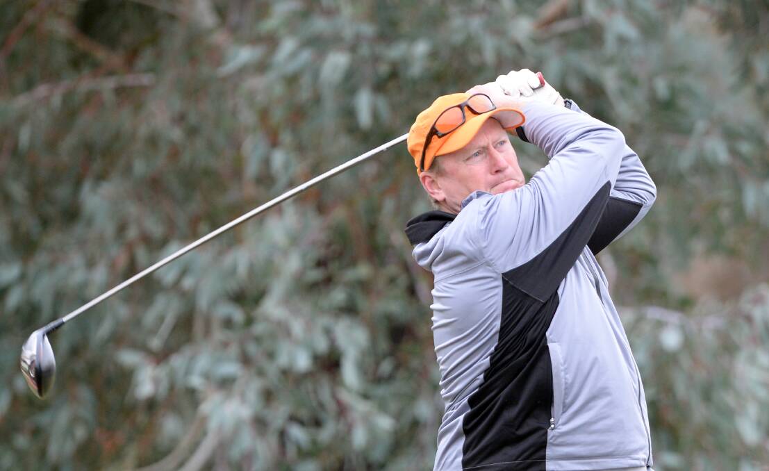 Karl Harrison tees off during last year's Raywood Golf Club tournament. Picture: GLENN DANIELS