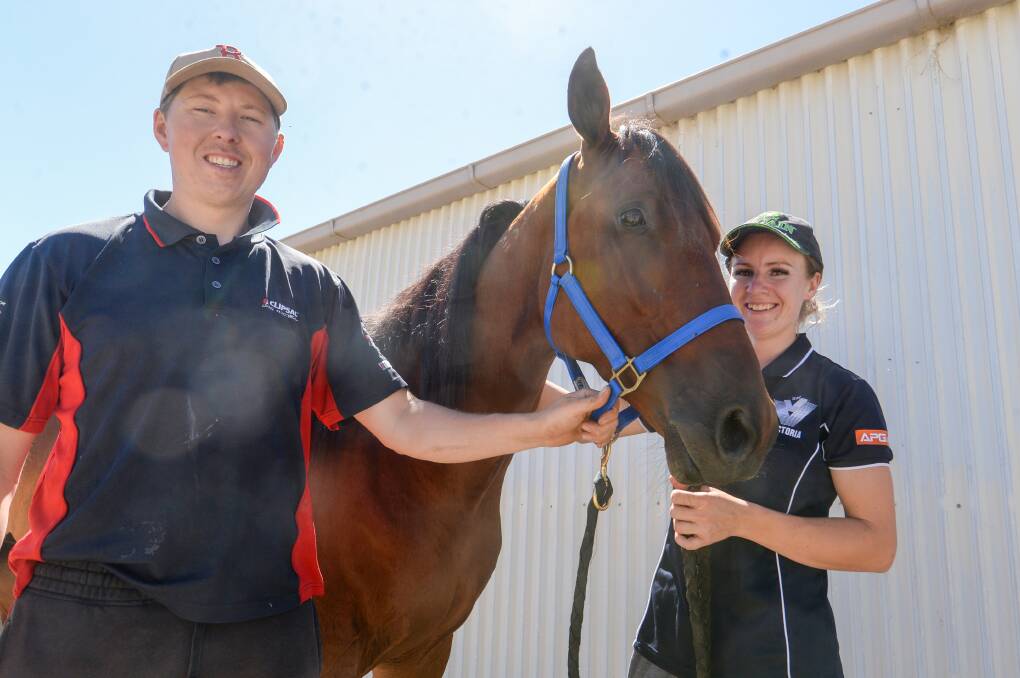 TOP CHANCE: Alex Ashwood and Tayla French with their stable star Parisian Artiste. Picture: DARREN HOWE