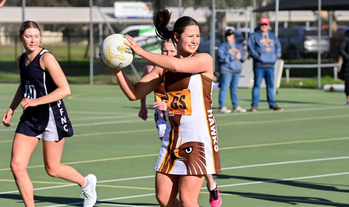 Brianna Burt will again be a key in the goaling circle for Huntly, which is aiming to return to finals in 2024. Picture by Brendan McCarthy
