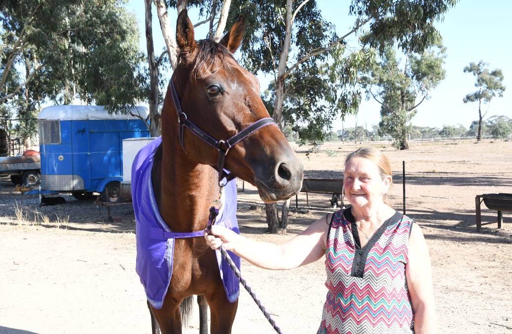 Lynne Mercieca with Illawong Lively on the trainer's Toolleen property. Picture: KIERAN ILES