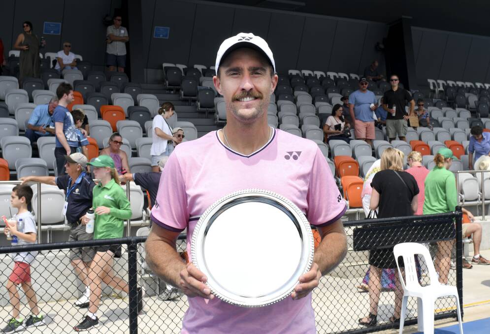 American fourth seed Steve Johnson wins the 2020 Bendigo ATP Challenger. Picture: NONI HYETT