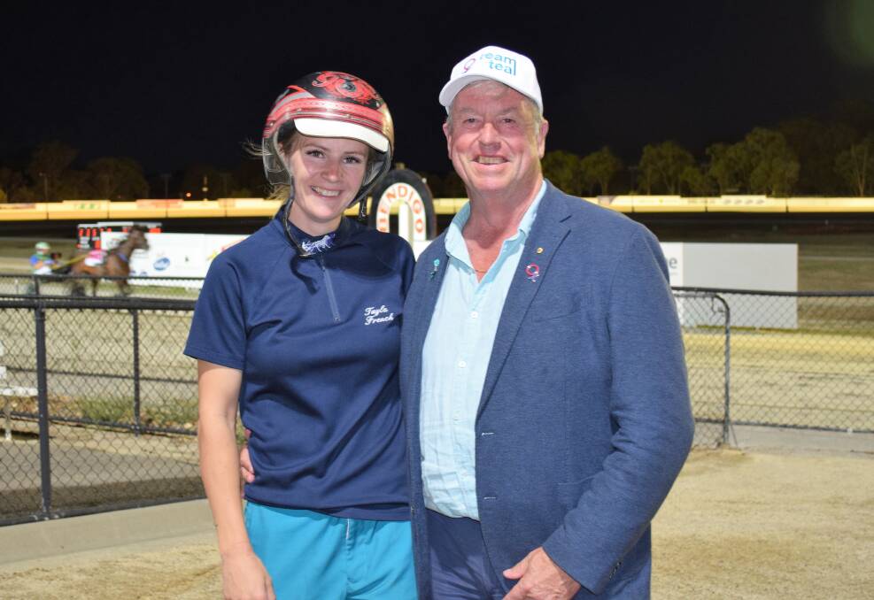 Tayla French, pictured with Team Teal founder Duncan McPherson OAM, led all Victorian drivers during the 2022 campaign with 22 wins. Picture: KIERAN ILES