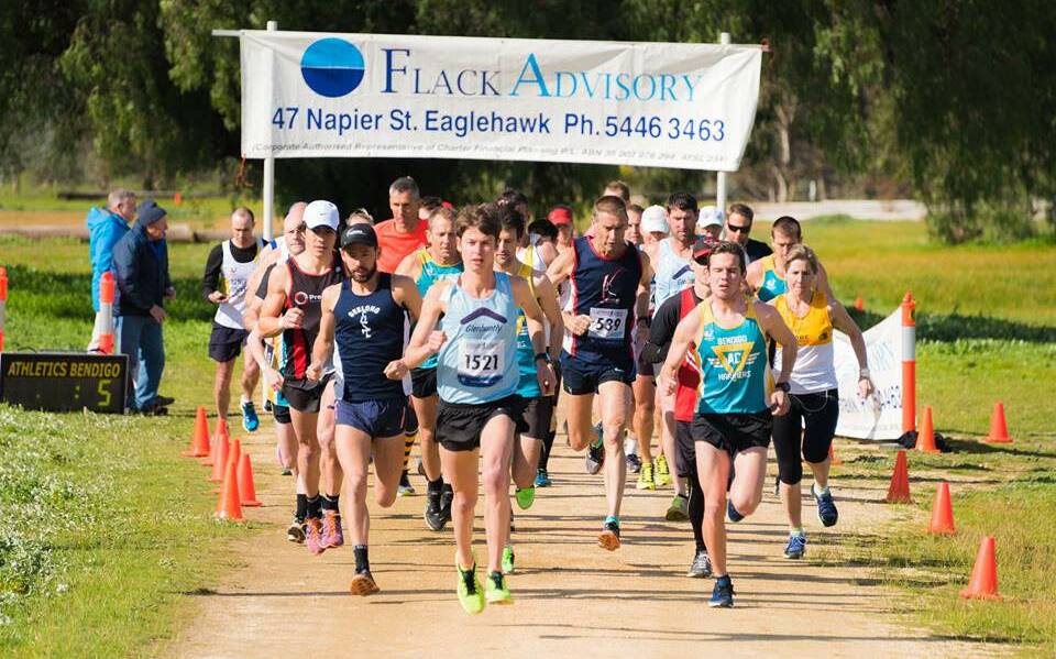 Runners are on their way on the O'Keefe Rail Trail in the Flack Advisory Glen Allen Memorial. The 15km event was won by Brady Threlfall. Picture: AJ TAYLOR IMAGES.