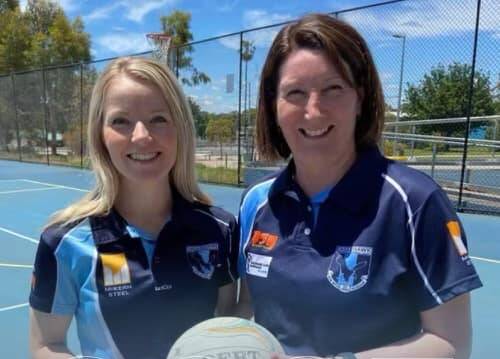 Newly appointed Eaglehawk A-grade coach Kylie Piercy (right) with assistant and the Hawks' A-reserve coach Eleisha Saunders.