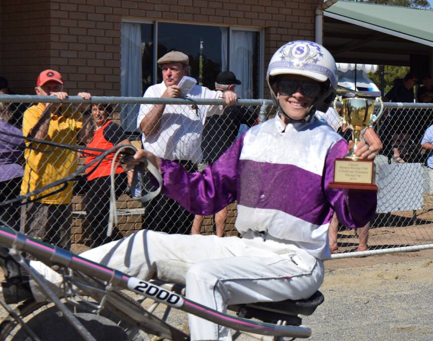 SPECIAL MOMENT: Shannon O'Sullivan celebrates her first country cup win at Elmore. Picture: KIERAN ILES