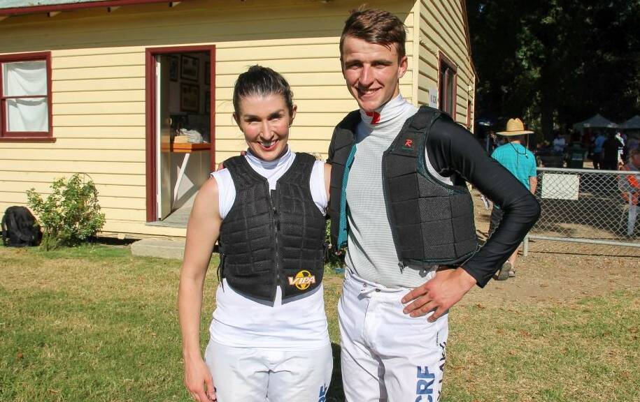 Courtney Pace has won her third Victorian picnic jockey's premiership. She is pictured with fellow Bendigo jockey Toby Lake, who finished second in the award. Picture: PicnicBet.com