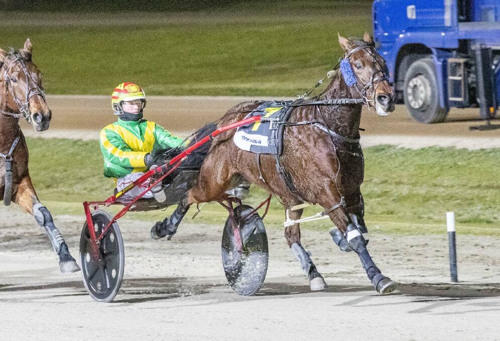 IN STYLE: Nephew Of Sonoko, driven by James Herbertson, wins the 2022 Group 3 Wagon Apollo Trotters Free For All (2150m) at Lord's Raceway last Saturday night. Picture: STUART McCORMICK