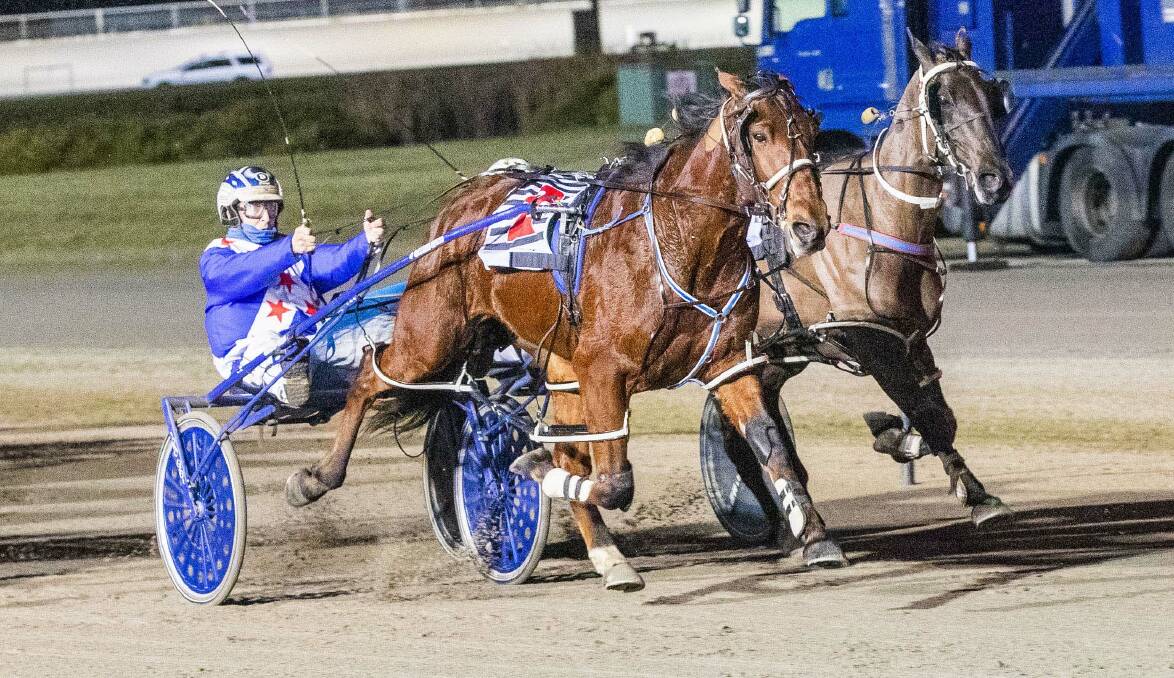 Daryl Douglas steers Interest Free to victory in the Group 3 Winter Championship Final at Kilmore last Saturday. Picture: STUART McCORMICK