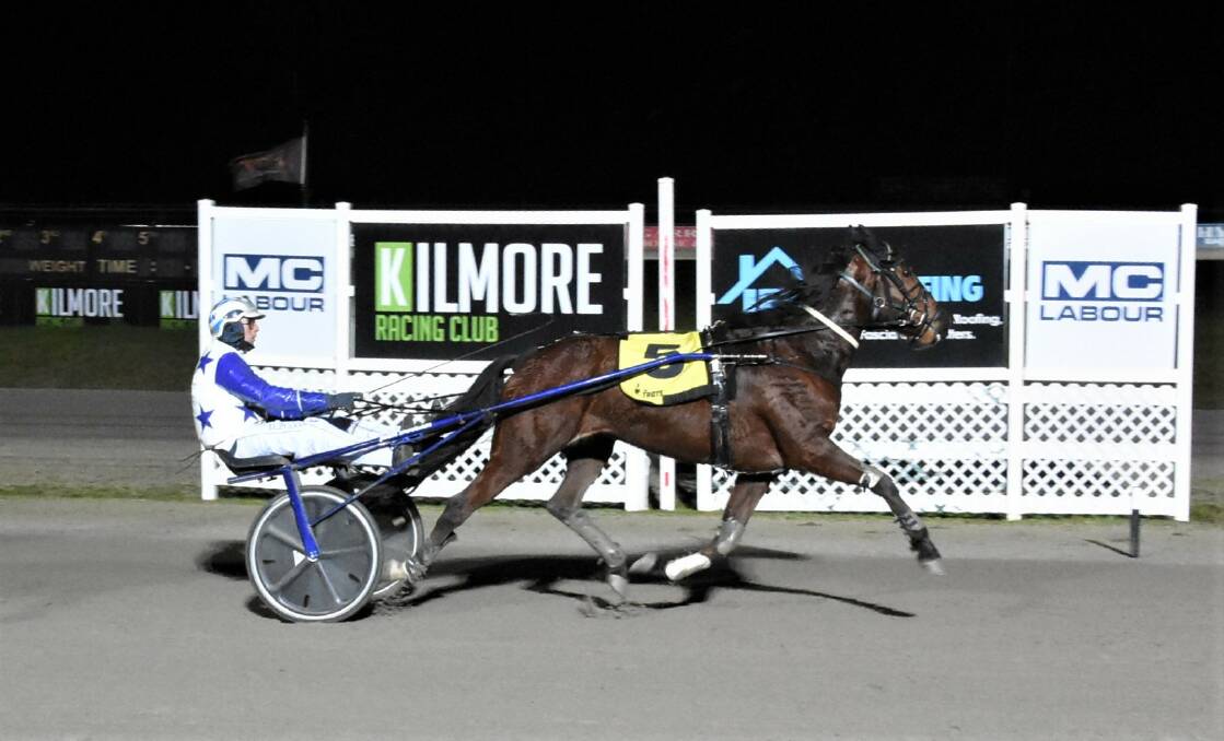 Mystic Chip, driven by Josh Duggan, wins at Kilmore in August last year. Picture: CLAIRE WESTON PHOTOGRAPHY