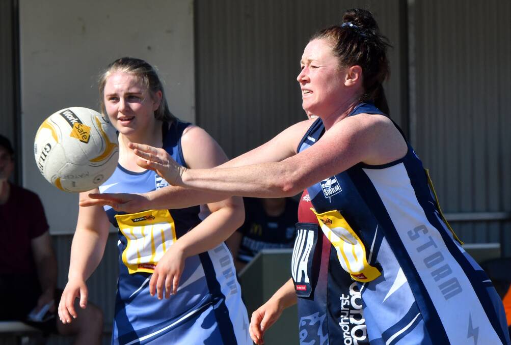 BREAKTHROUGH: Steph Freemantle has her first win on the board as coach of Strathfieldsaye. The Storm will look to add their second win on Saturday against Golden Square. Picture: NONI HYETT