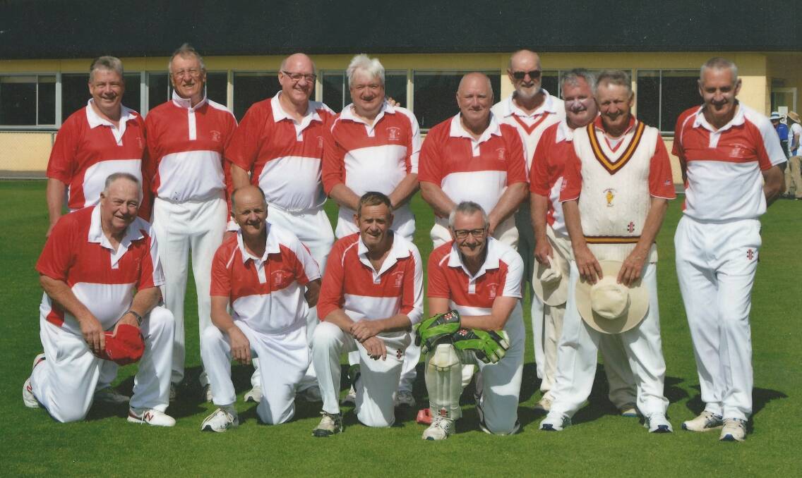 The Vic Country Over-60s Cricket Club team, which won the division two championship at the nationals in Hobart in 2016. Picture contributed.