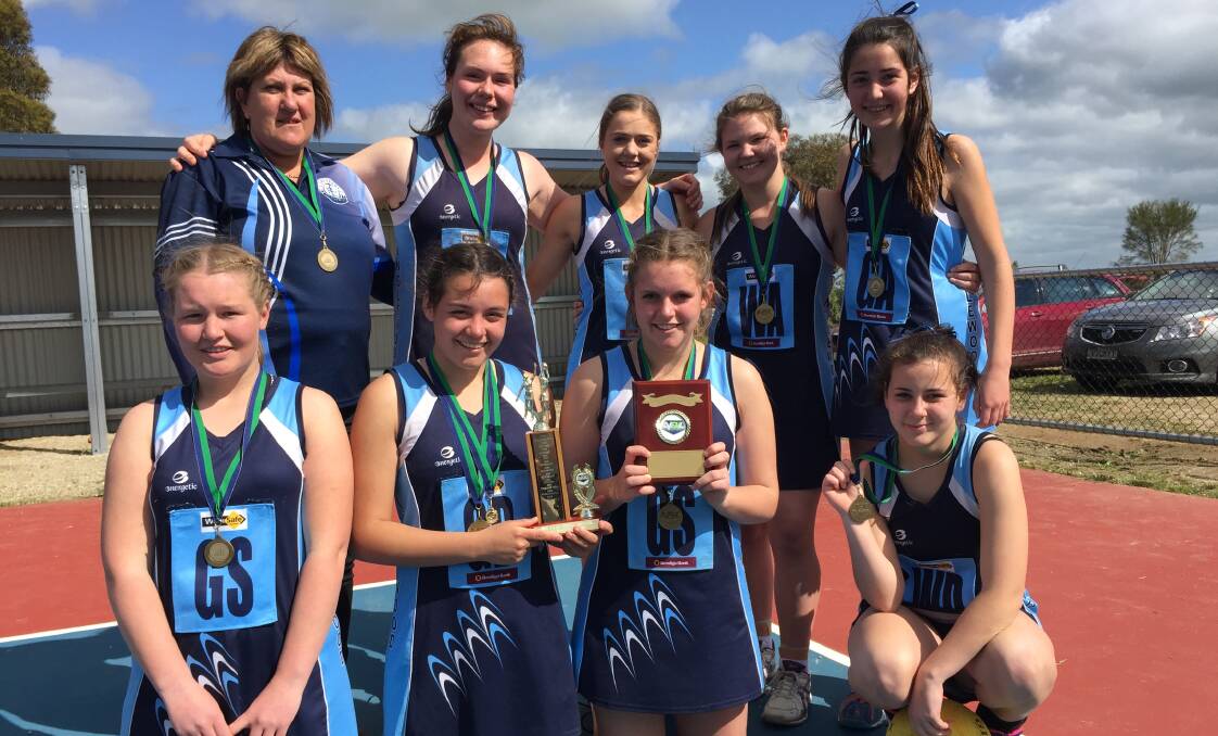 CHAMPIONS: Inglewood's 17-and-under premiership team with thier coach Vicky Tierney. Picture: KIERAN ILES