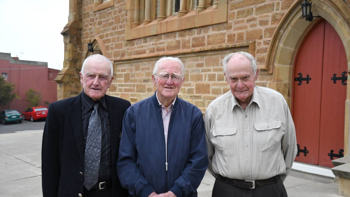 Club legends Ernie Lowndes, Jack Runnalls and Doug Laity. Picture: KIERAN ILES