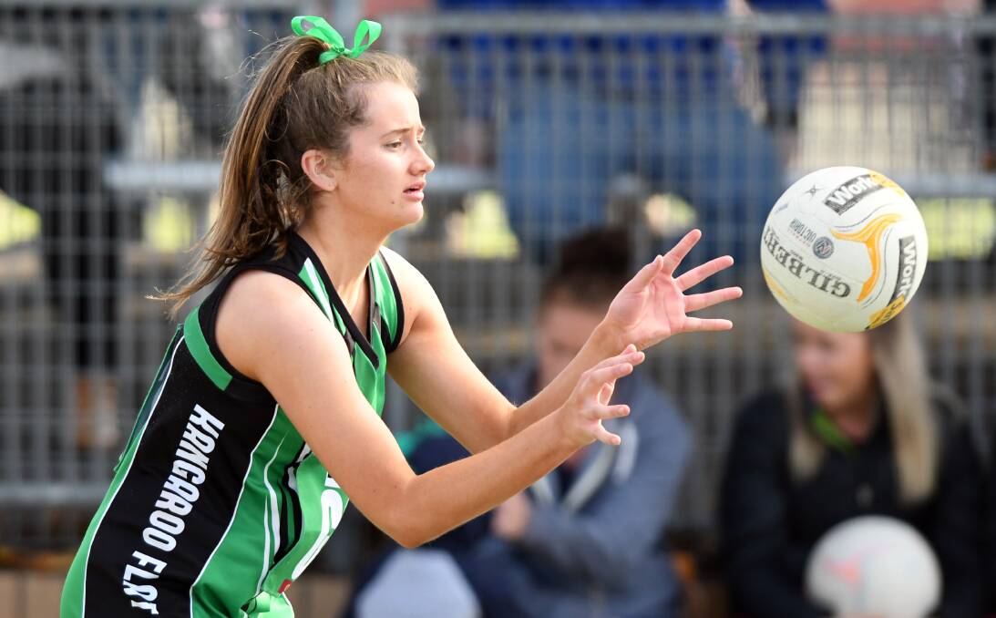 Kangaroo Flat's Ruby Barkmeyer played a crucial role at goal attack in the second half of Saturday's first semi-final against Eaglehawk.