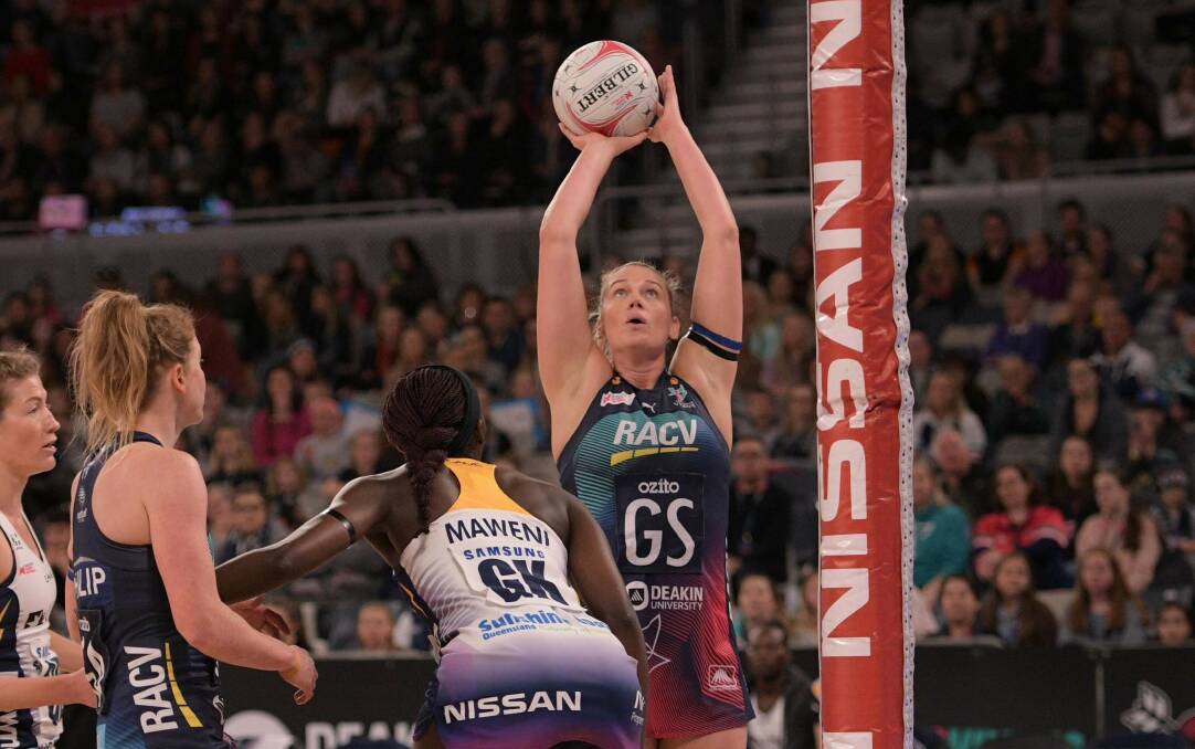 Caitlin Thwaites in action for Melbourne Vixens during the 2019 season. Picture: PATRICK THWAITES