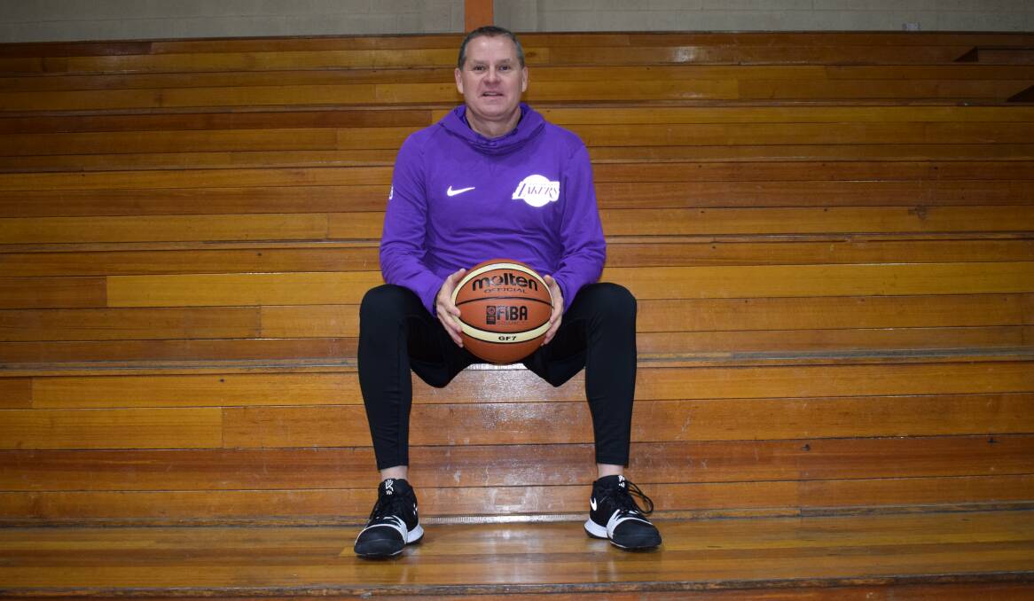 Los Angeles Lakers assistant coach Clay Moser readies for last Saturday's coaching clinic. Picture: KIERAN ILES