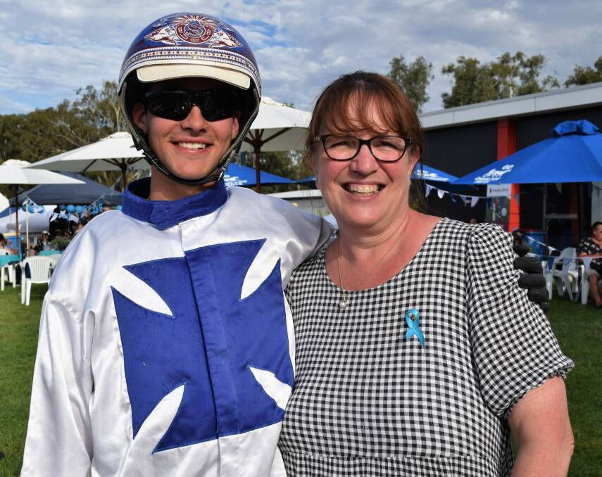Ryan Sanderson post-race on Sunday with AMES Australasia chief financial officer Dale McGrath. picture: KIERAN ILES