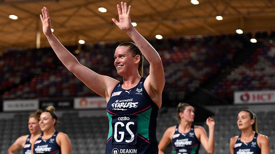 Caitlin Thwaites has bowed out of national league netball with premiership success with the Melbourne Vixens. Picture: BARRY ALSOP/MELBOURNE VIXENS