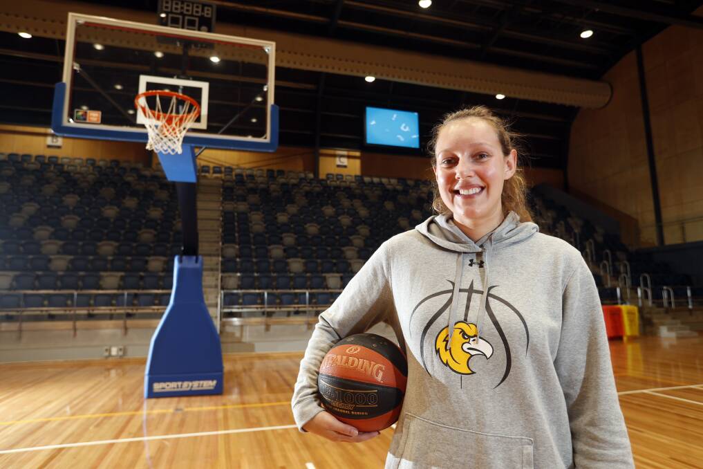 EAGER GOLDEN EAGLE: Taylor Stibbe, back where it started at Bendigo Stadium, is preparing for her second US college season with Southern Idaho. Picture: GLENN DANIELS