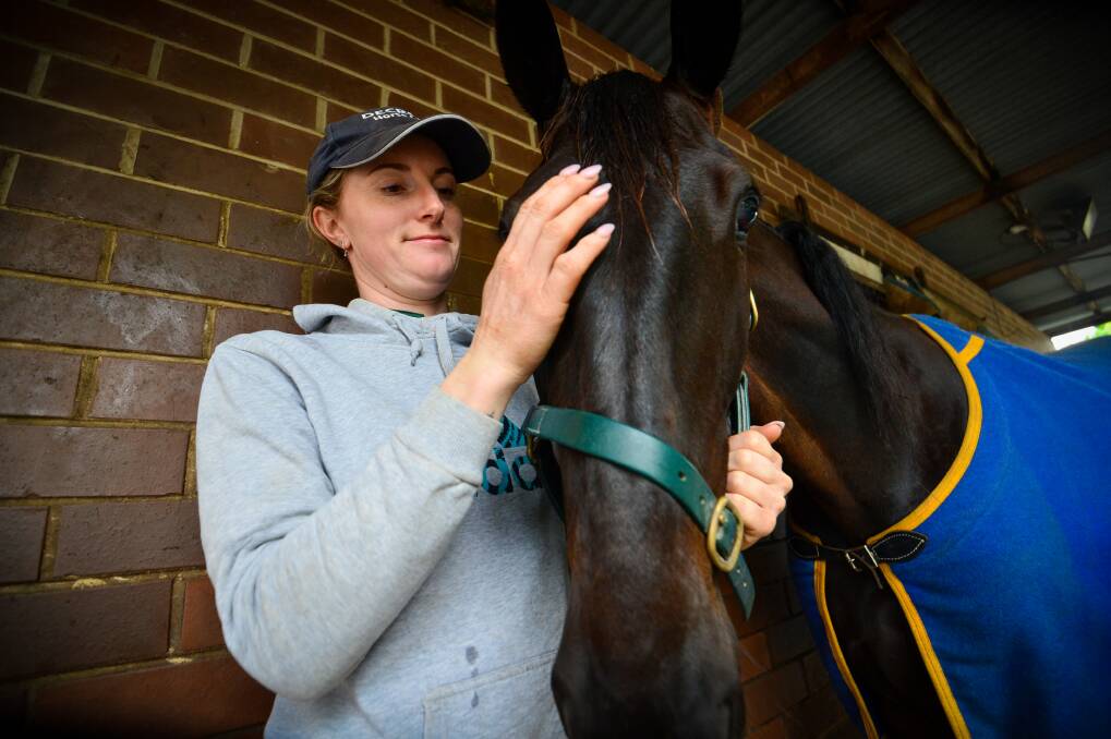 Ellen Tormey with Twisted Bliss at her Junortoun stables. picture: DARREN HOWE
