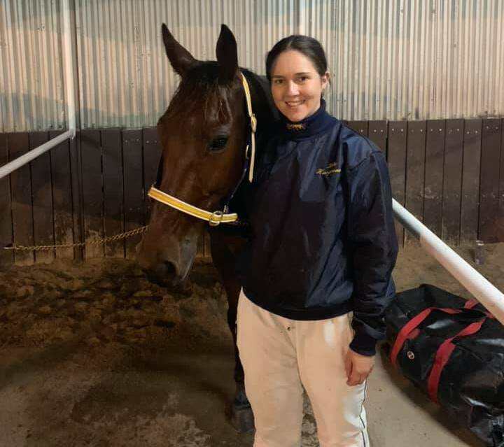 Trainer Kate Hargreaves and stable favourite Well Defined.