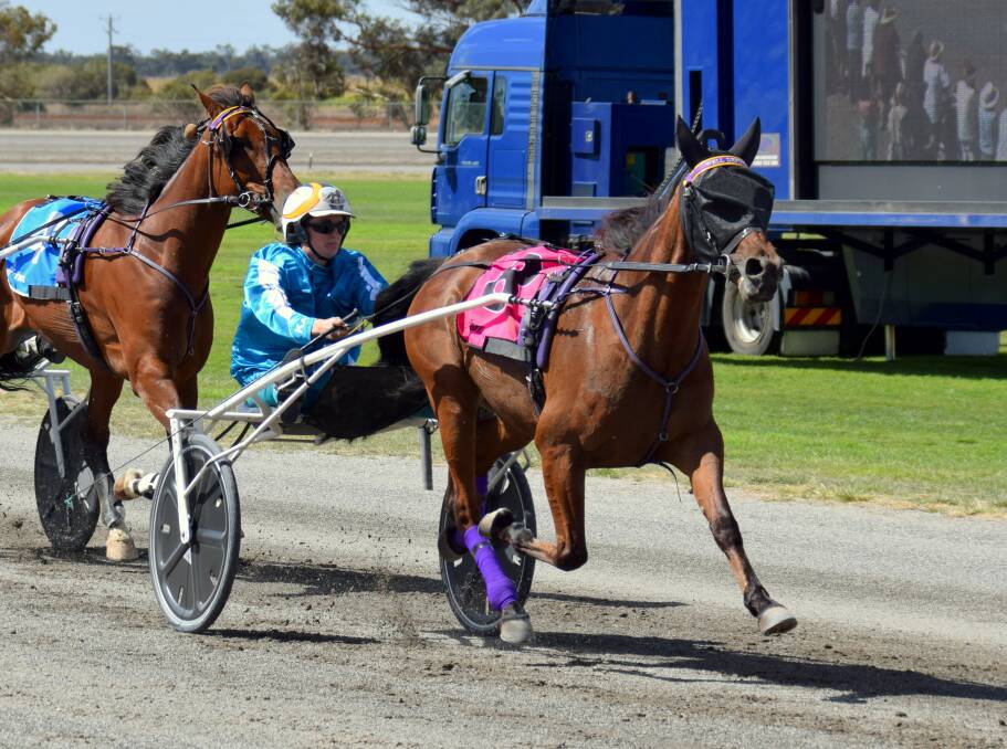 Well Defined, driven by Ellen Tormey, trots to his third consecutive country cup win at Boort on Sunday.